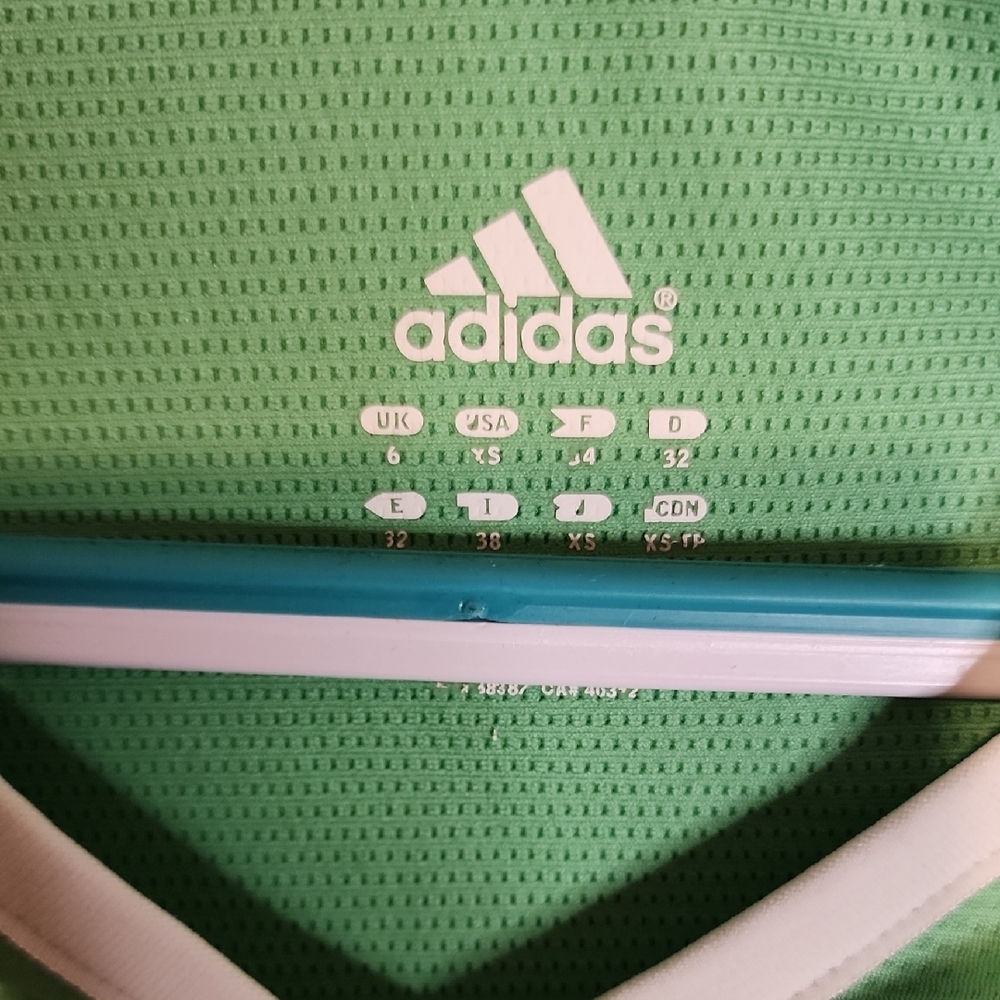Adidas Women's Green V-Neck Top - Picture 2 of 5